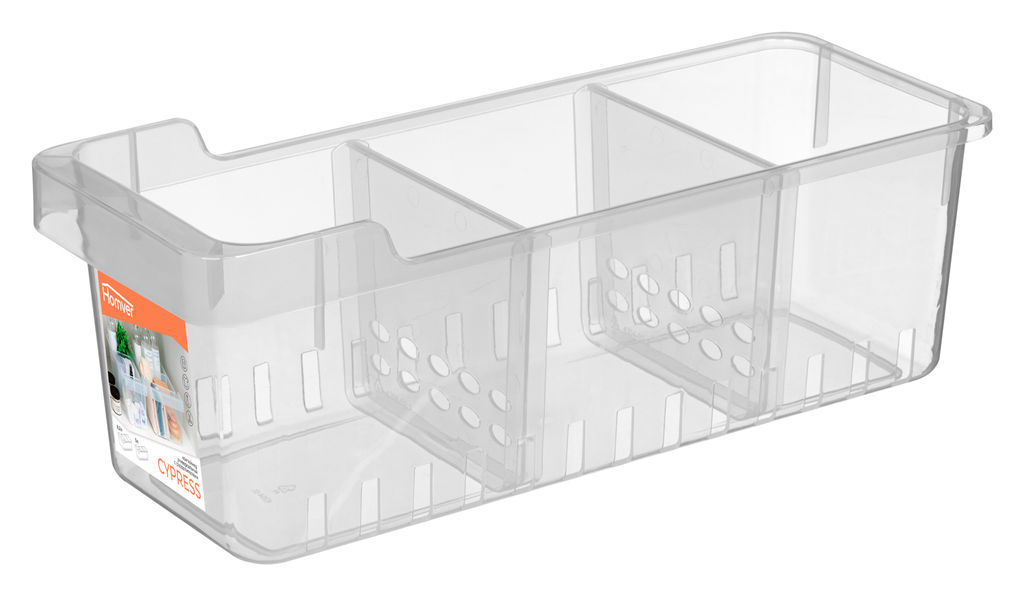 Контейнер для хранения с разделителями "Сайпрес" 5л, 145х380х140мм (бесцветный) 221331901/00,,