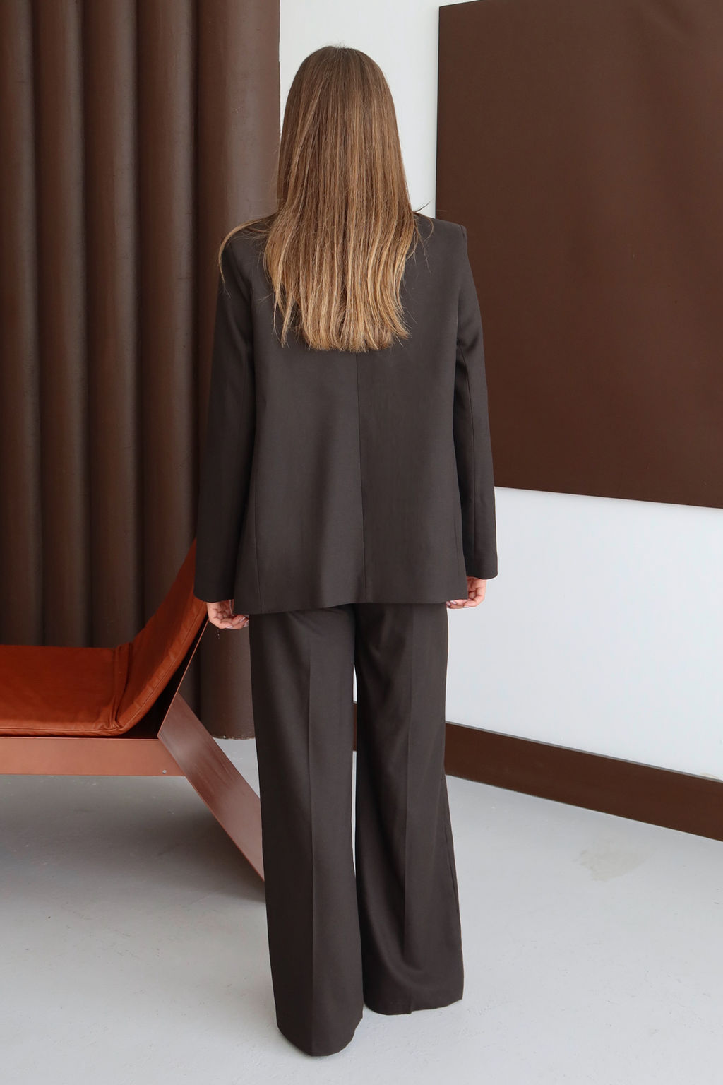 Kahverengi Rahat Kal?p Cizgili Astarl? Dokuma Blazer Ceket TWOAW26BC00044 - Trendyolmilla фото 3