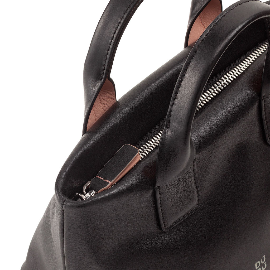 Итальянская миниатюрная женская сумочка DuDu Bags серии Ibiza | черно-розовый - Dudubags фото 6