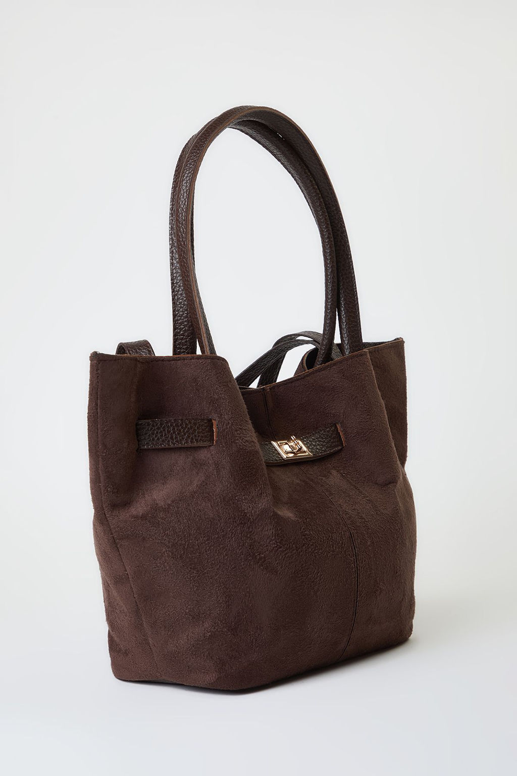 Koyu Kahverengi Yumusak Suet Tutma Sapl? Ve Capraz Ask?l? Tote Kad?n Omuz Canta TAKAW25OC00013 - Trendyolmilla фото 6