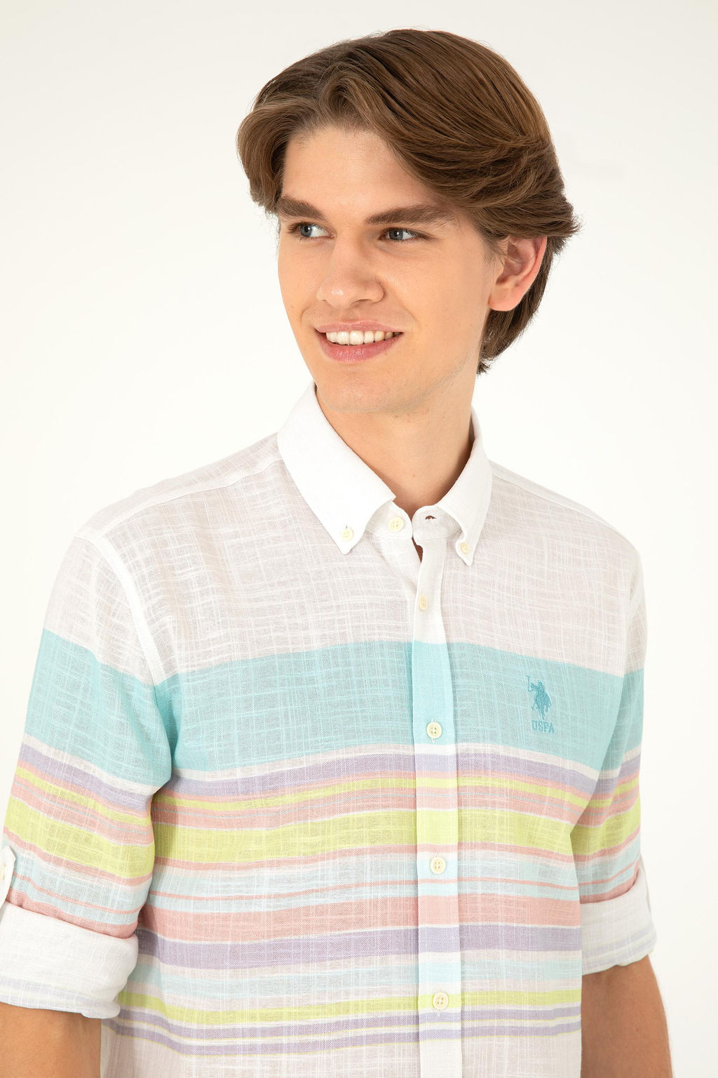 Мужская мятная рубашка с длинным рукавом Неожиданная скидка в корзине - U.s. polo assn фото 2