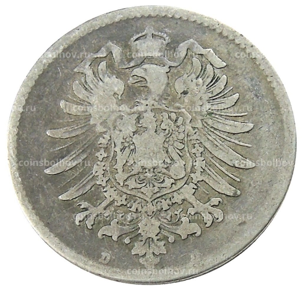 Монета 1 марка 1874 года D Германия