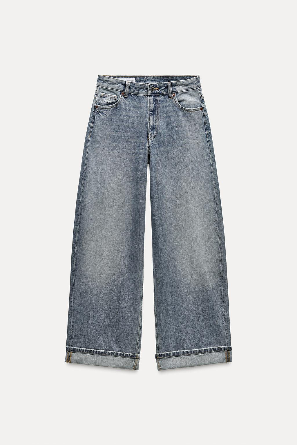 RELAXED FIT FOLD-UP LOW-RISE JEANS - Zara фото 7