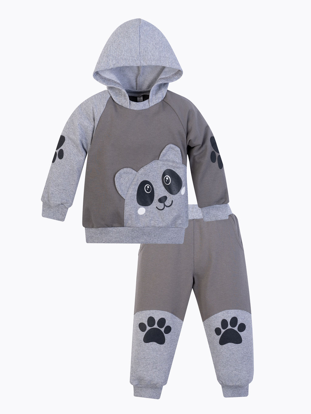 Костюм детский серыймеланж панда