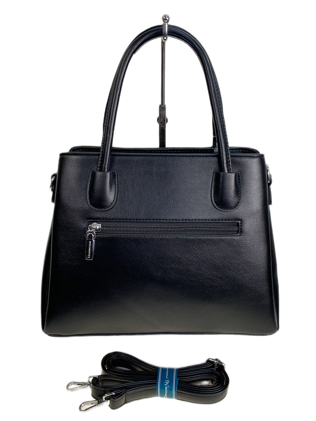 Женская сумка из искусственной кожи и натуральной замши, цвет черный - Greta фото 2