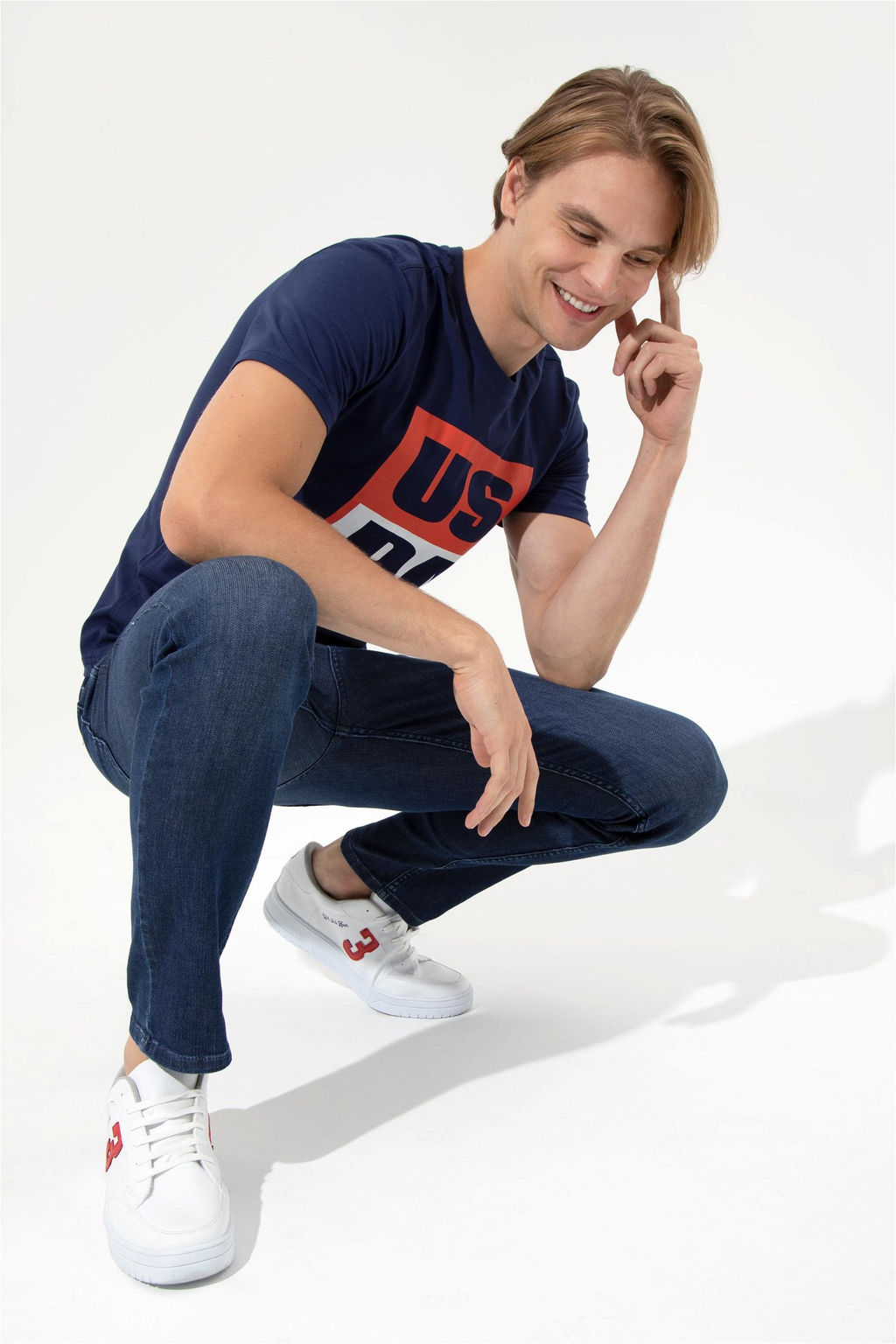 U. S. Polo Assn Мужская темно-синяя футболка с круглым вырезом - U.s. polo assn фото 10