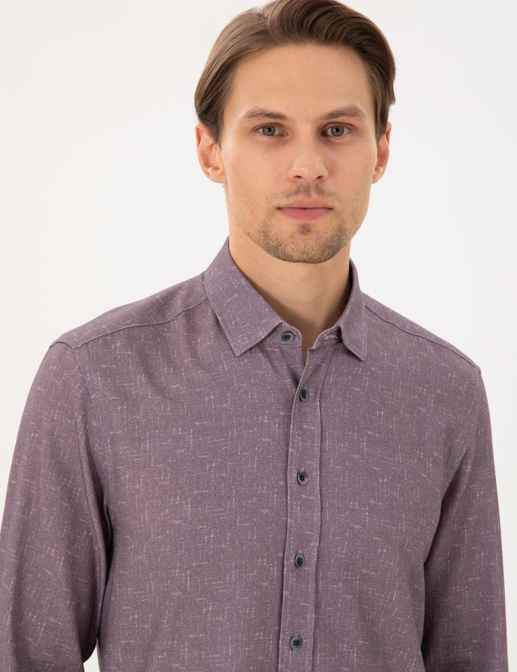Mor Slim Fit Uzun Kollu G_mlek - Pierre cardin фото 2
