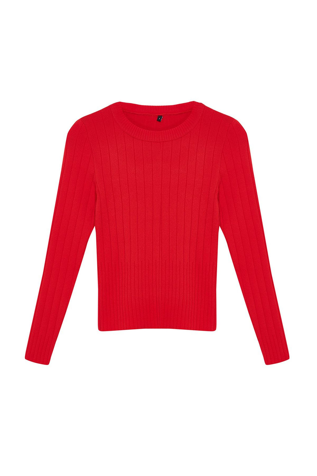 K?rm?z? Basic Bisiklet Yaka Triko Kazak TWOAW23KZ01249