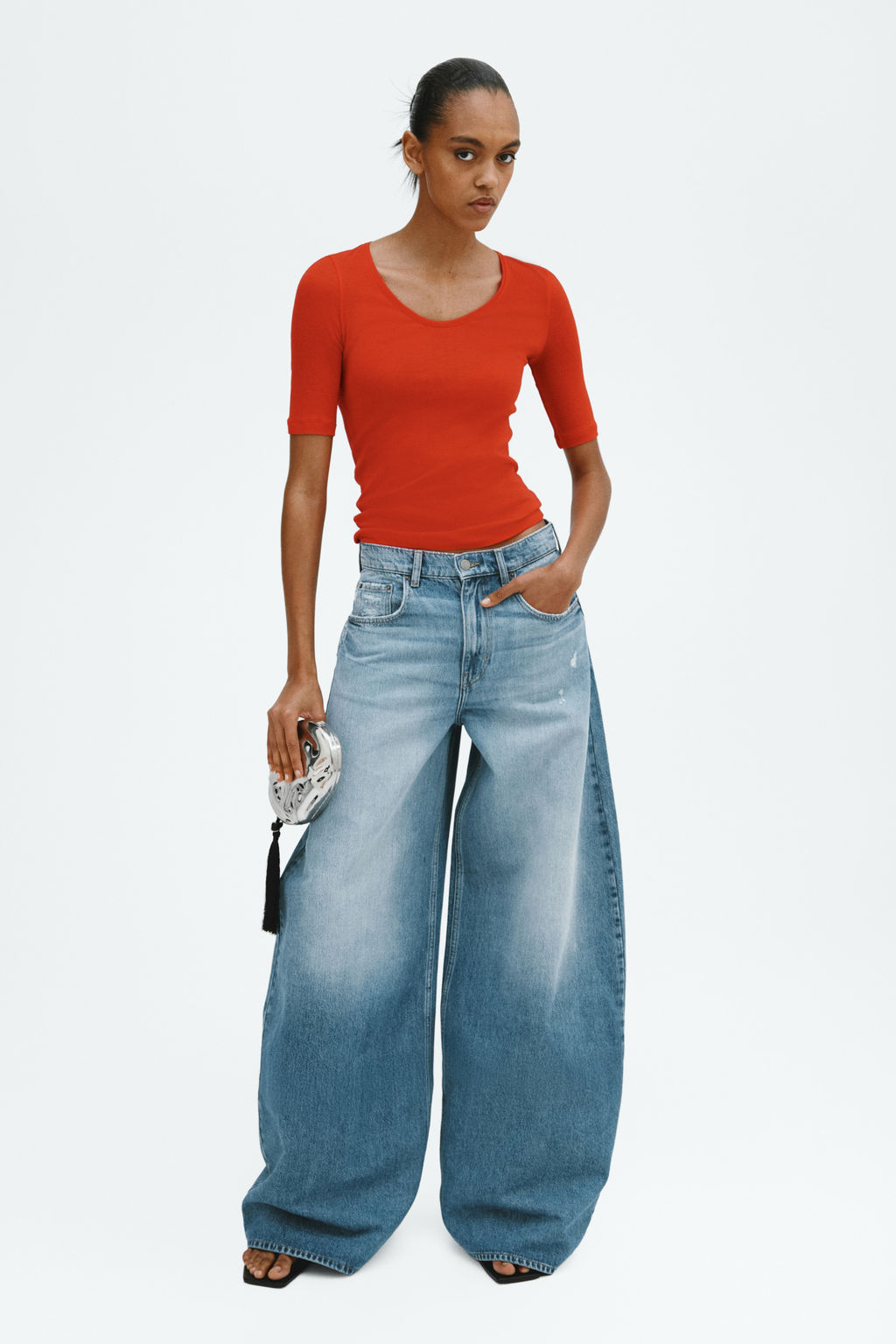 Top de algod?n pima con escote en U - H&m фото 4