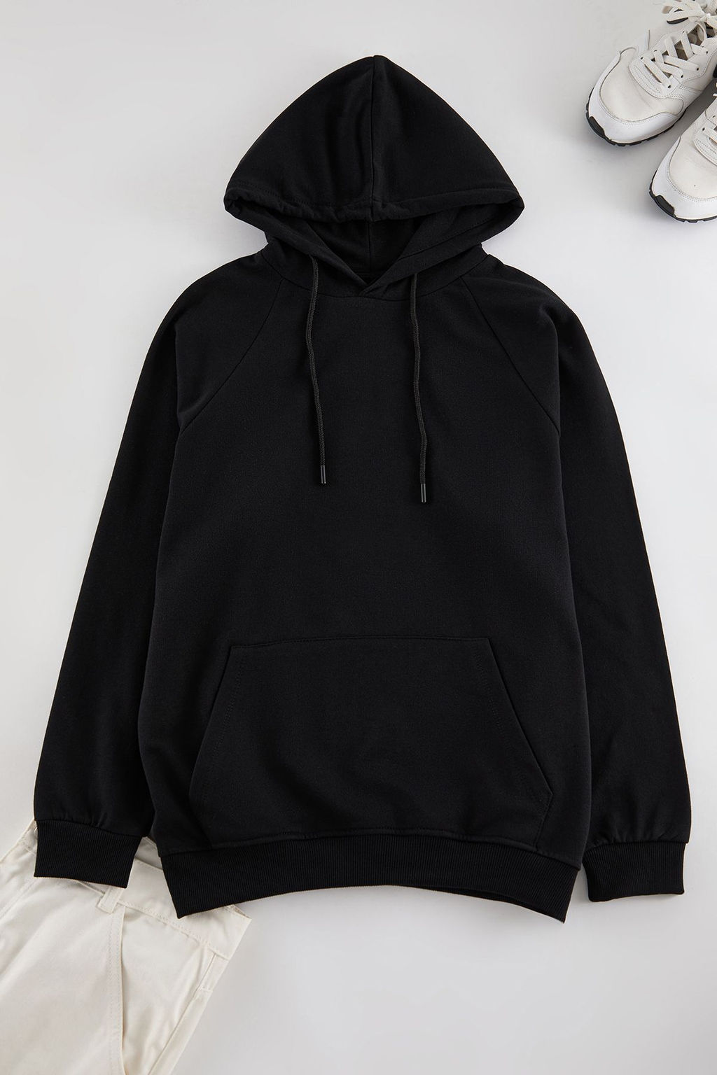 TRENDYOL MAN Siyah Basic Oversize/Genis Kesim Kapusonlu Ici Polarl? Sweatshirt TMNAW23SW00192 - Trendyolmilla фото 26