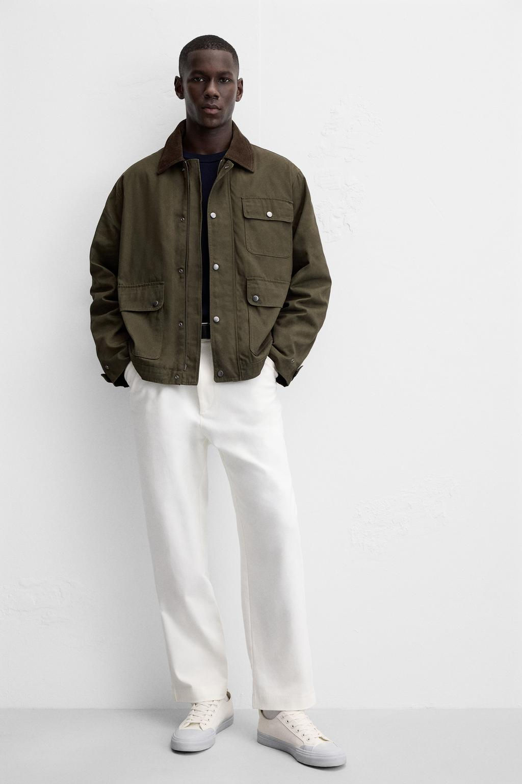 TEXTURED REGULAR FIT TROUSERS - Zara фото 5