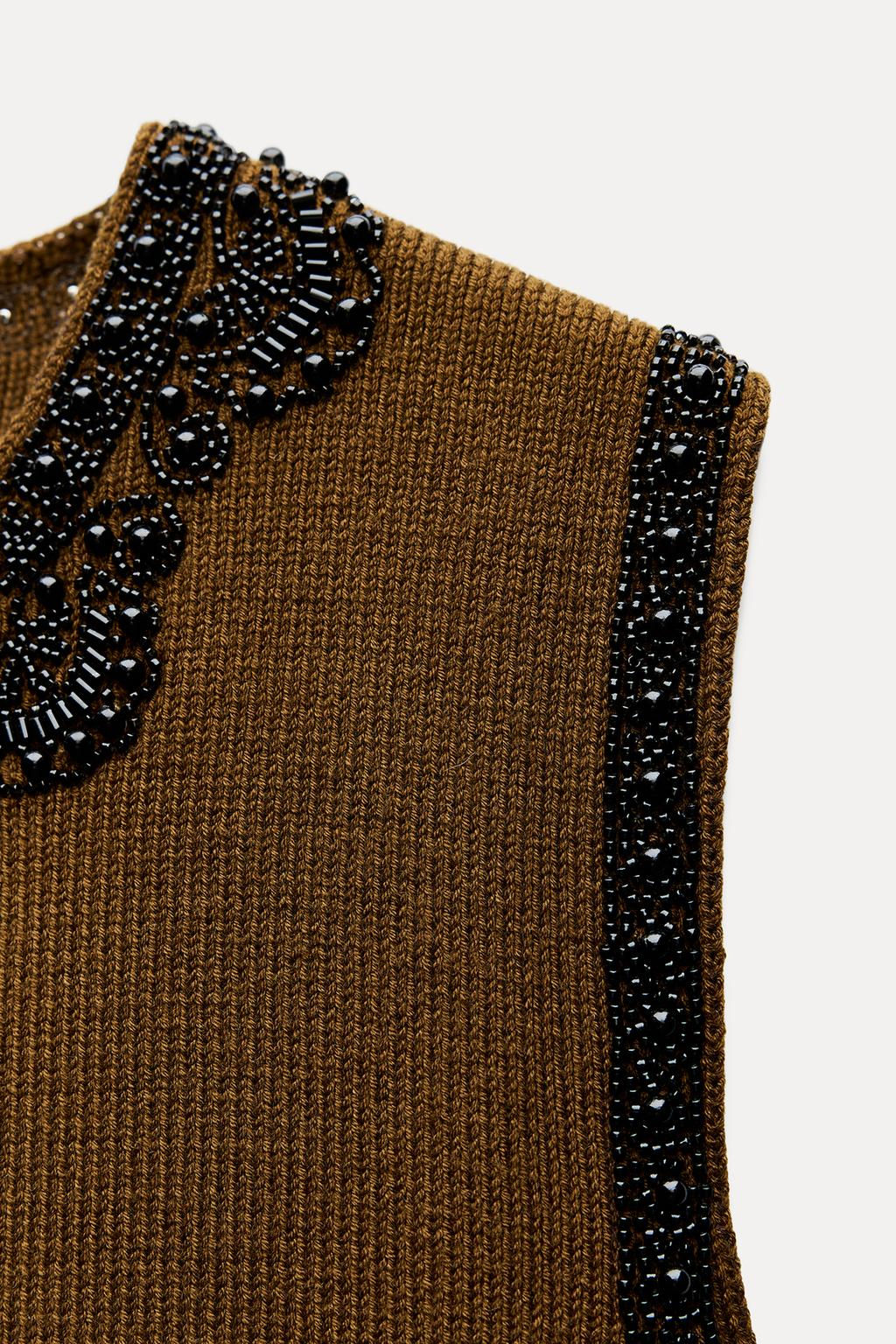 BEADED KNIT VEST - Zara фото 8