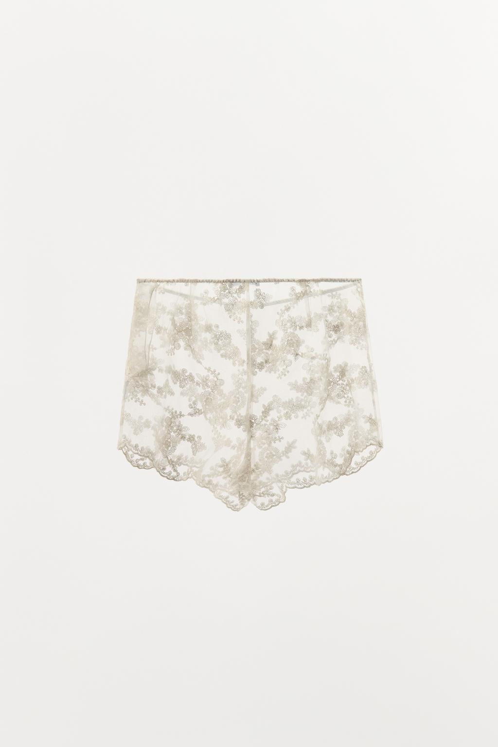 EMBROIDERED ORGANZA SHORTS - Zara фото 3