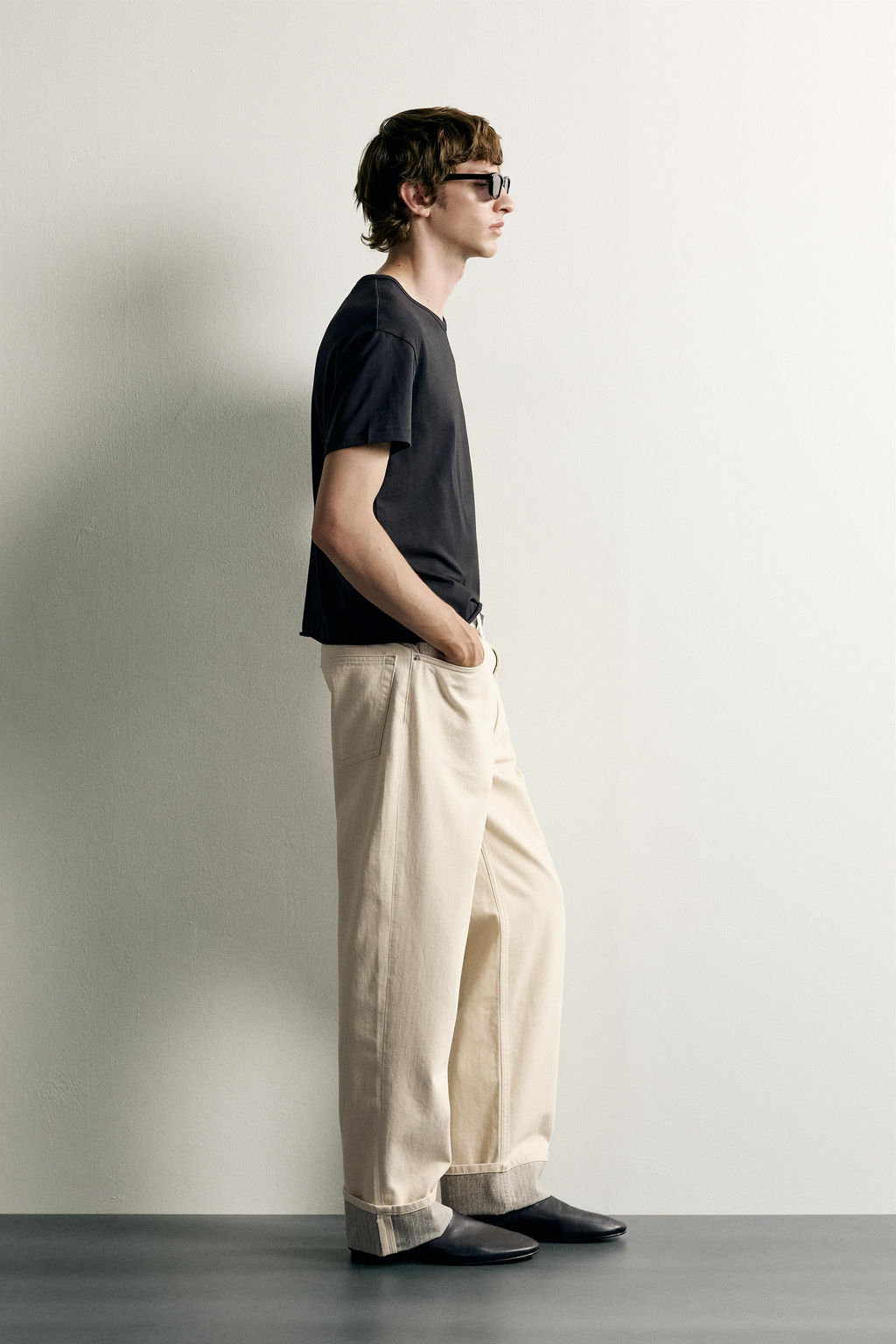 JEANS STRAIGHT FIT VUELTA CONTRASTE / Crudo - Zara фото 4