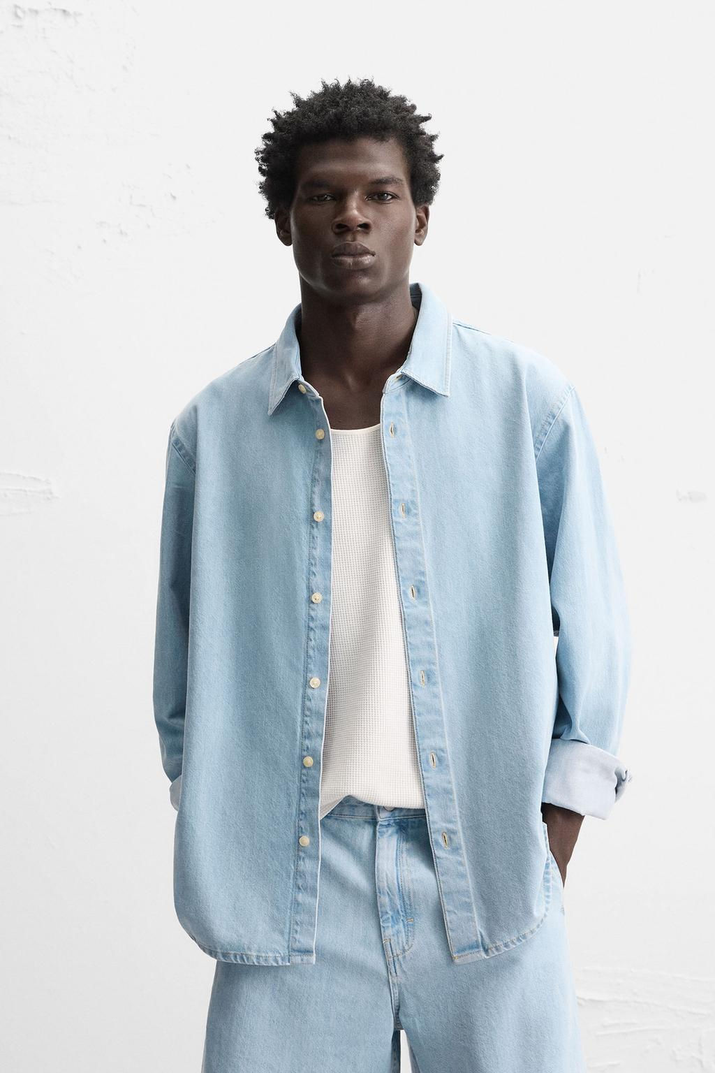 REGULAR FIT DENIM SHIRT - Zara фото 2