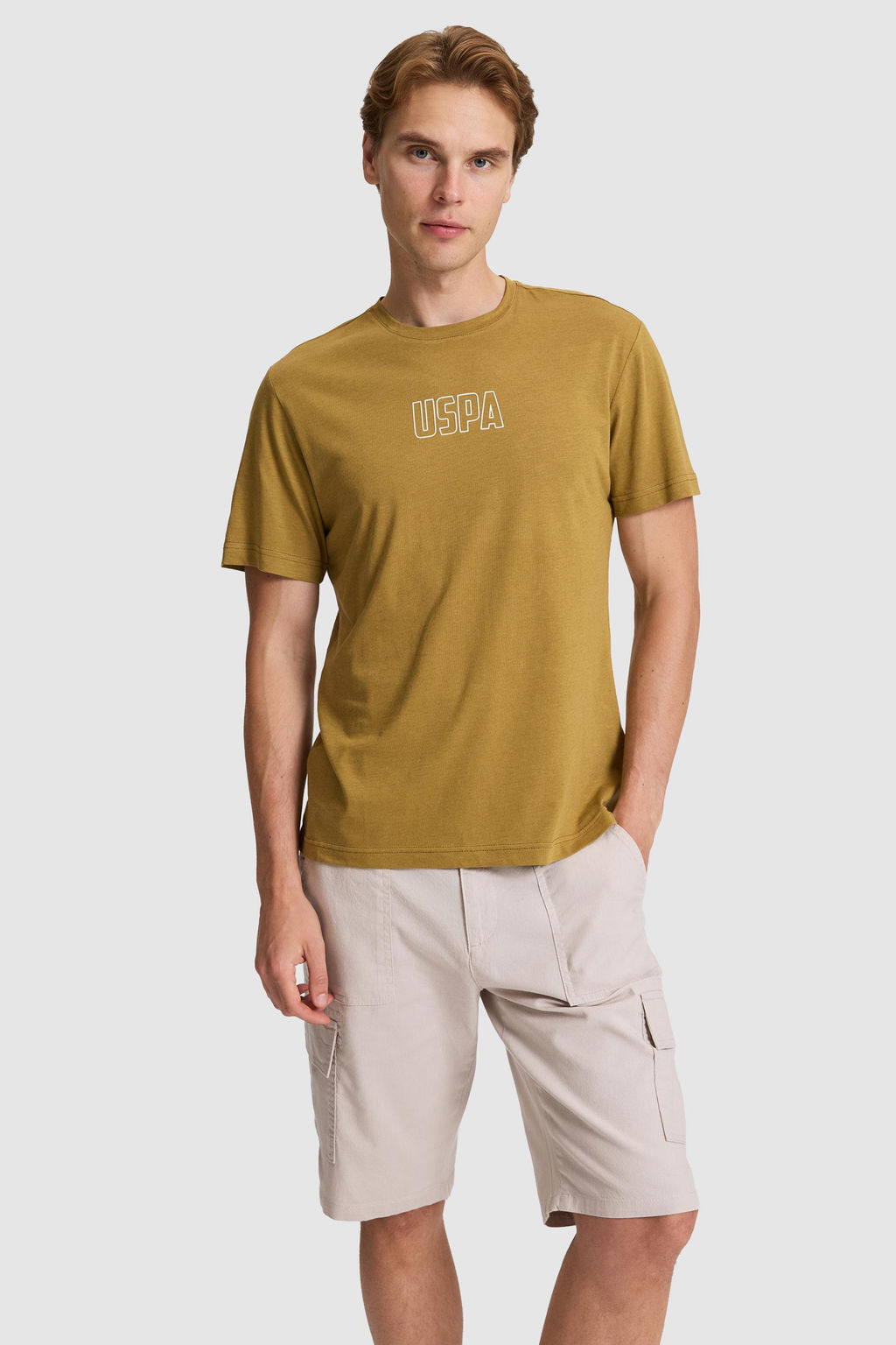 Erkek Ye_il Regular Fit Bisiklet Yaka Ti__rt