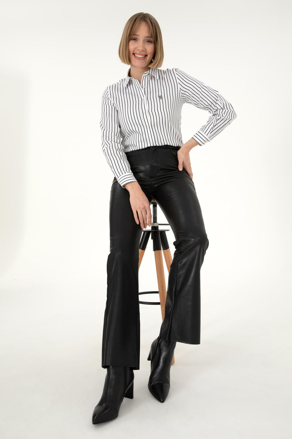 Женская черная рубашка с длинным рукавом Неожиданная скидка в корзине - U.s. polo assn фото 4