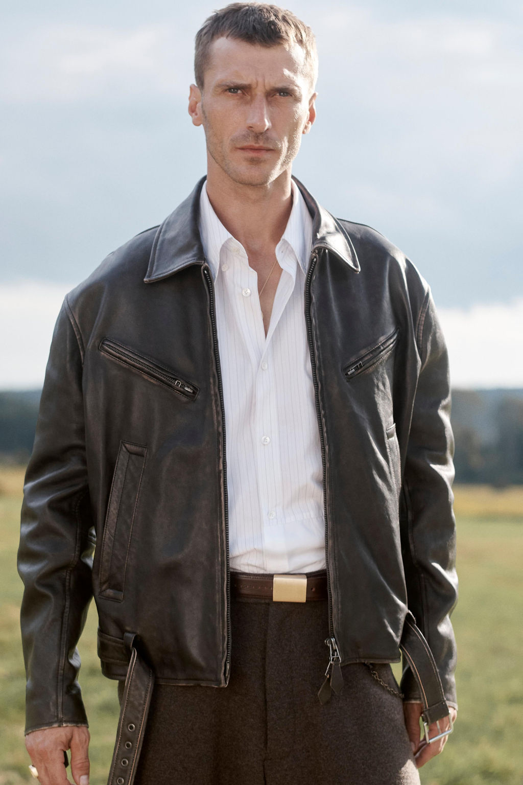 LIMITED EDITION LEATHER JACKET WITH BELT - Zara фото 2