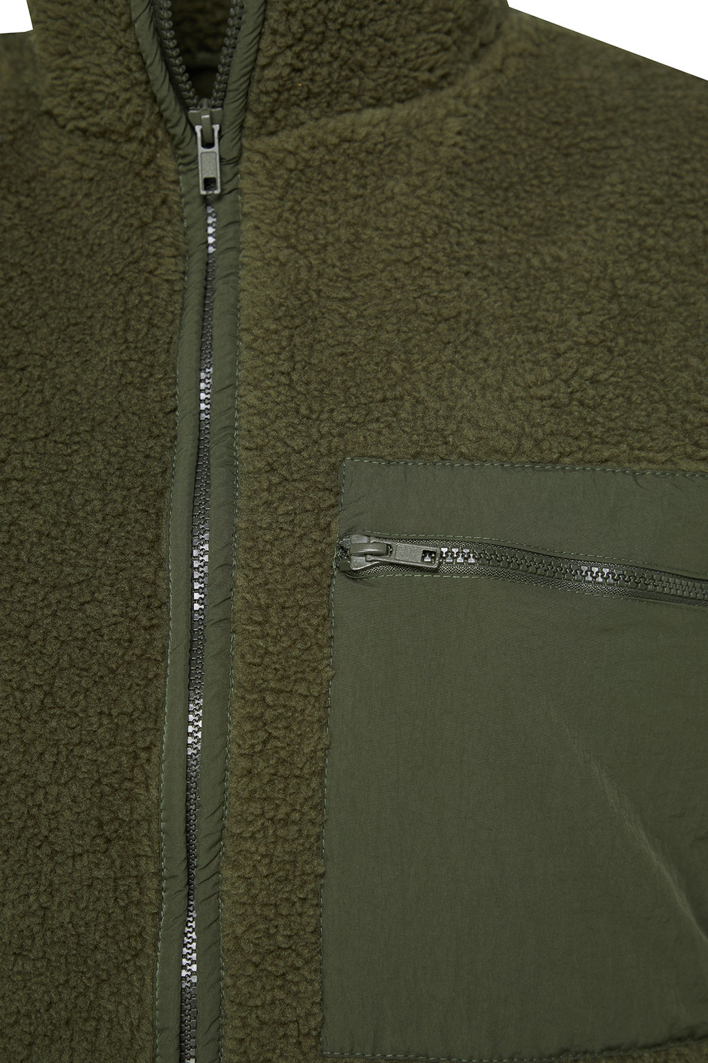 TRENDYOLMILLA Winter Essentials Gri Polar Fermuarl? Dik Yaka Uzun Kol Cep Detayl? Orme Sweatshirt TWOAW24SW00071 фото 8