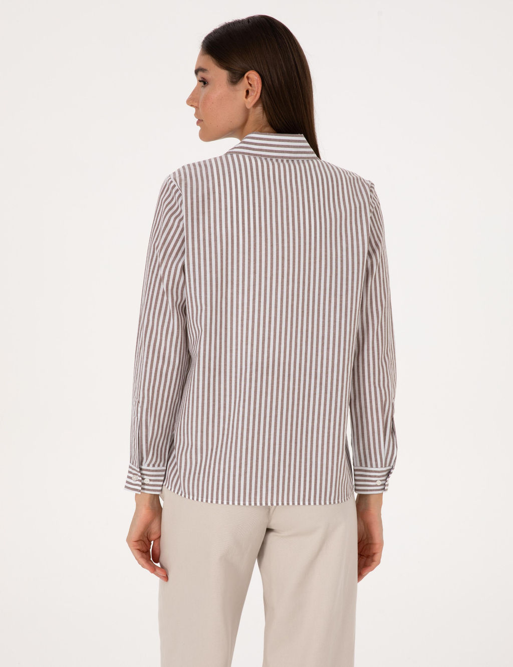 Kahverengi Comfort Fit Uzun Kollu G_mlek - Pierre cardin фото 5