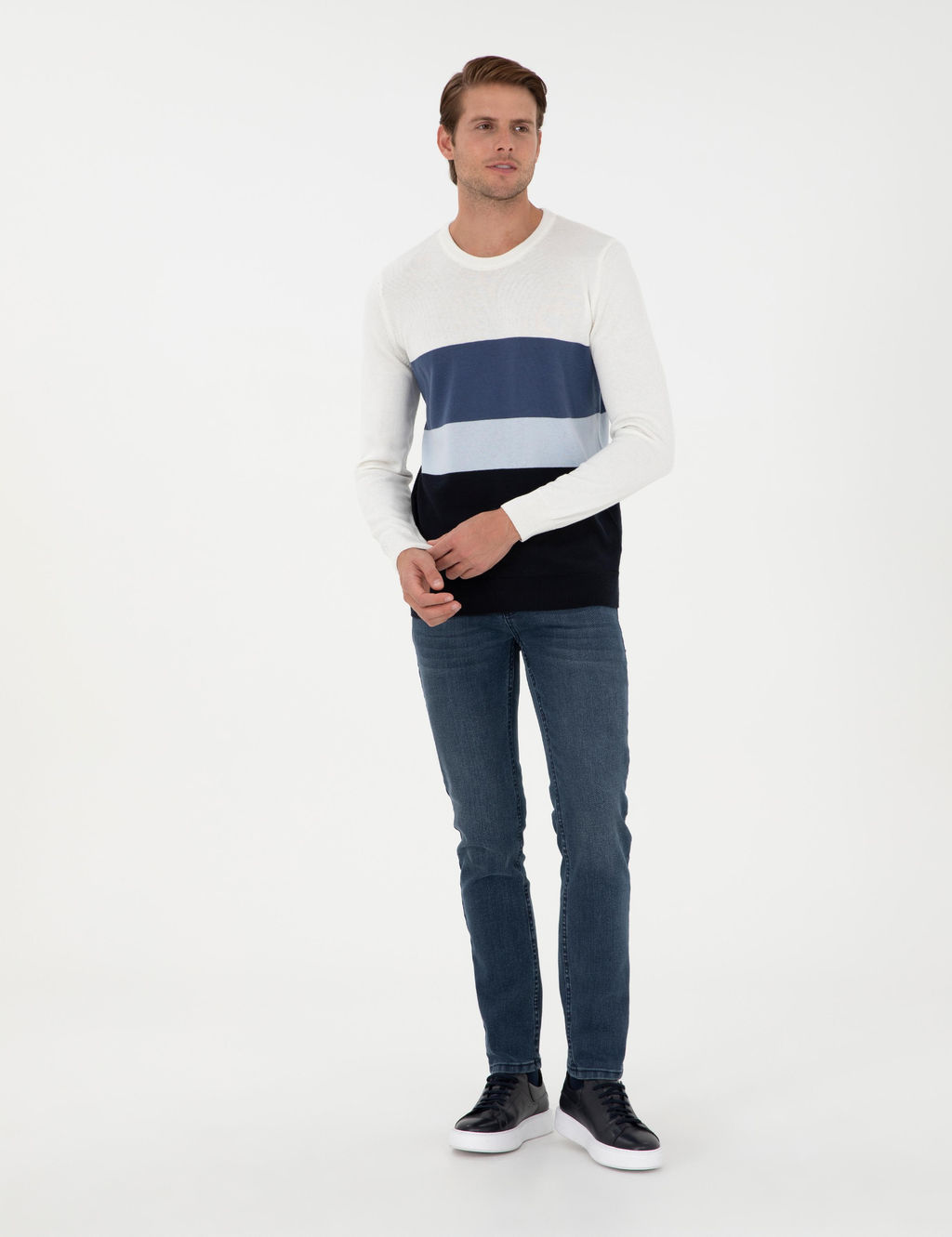 Lacivert Slim Fit Bisiklet Yaka Triko Kazak - Pierre cardin фото 4