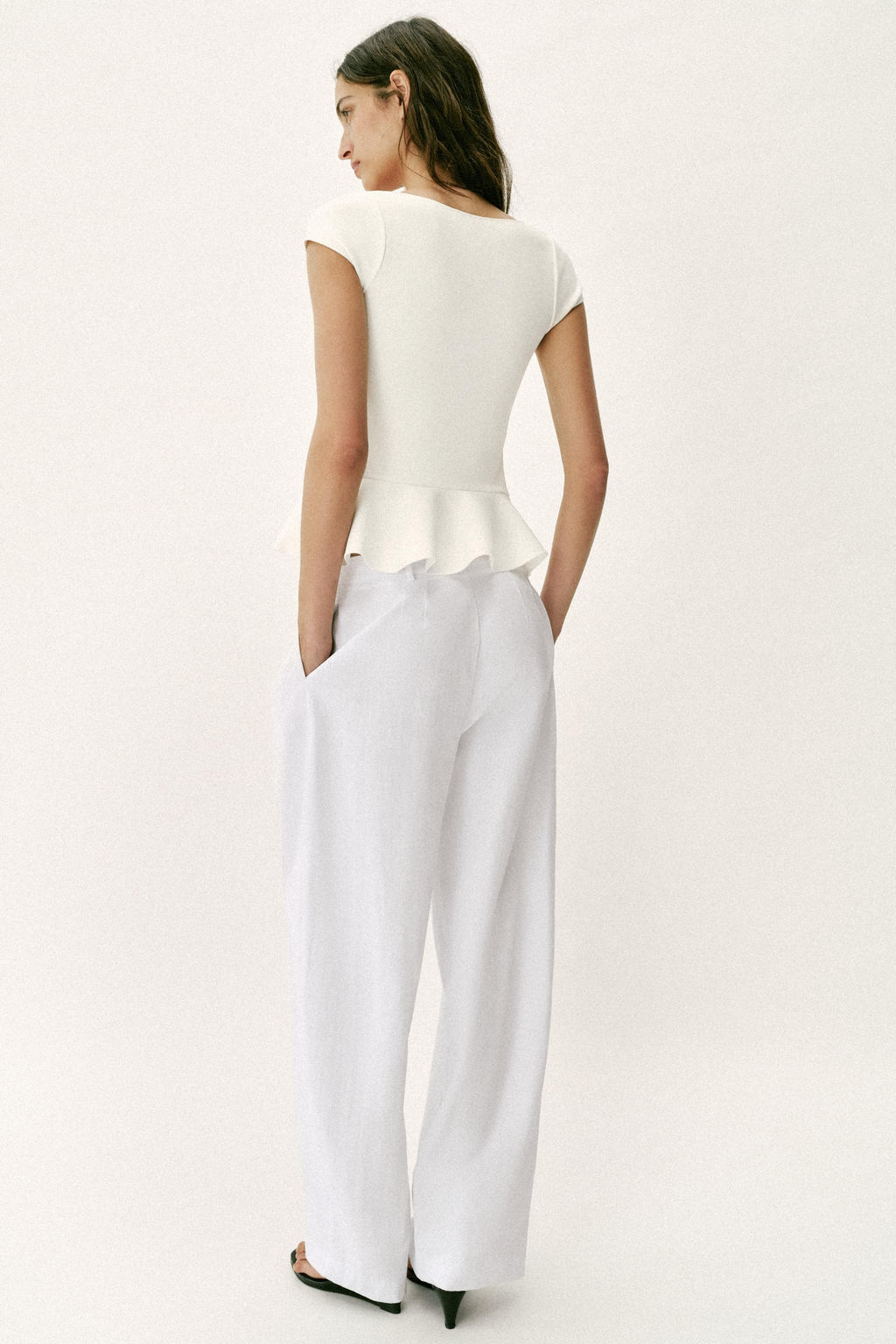 TOP PEPLUM BOTONES / Blanco roto - Zara фото 5