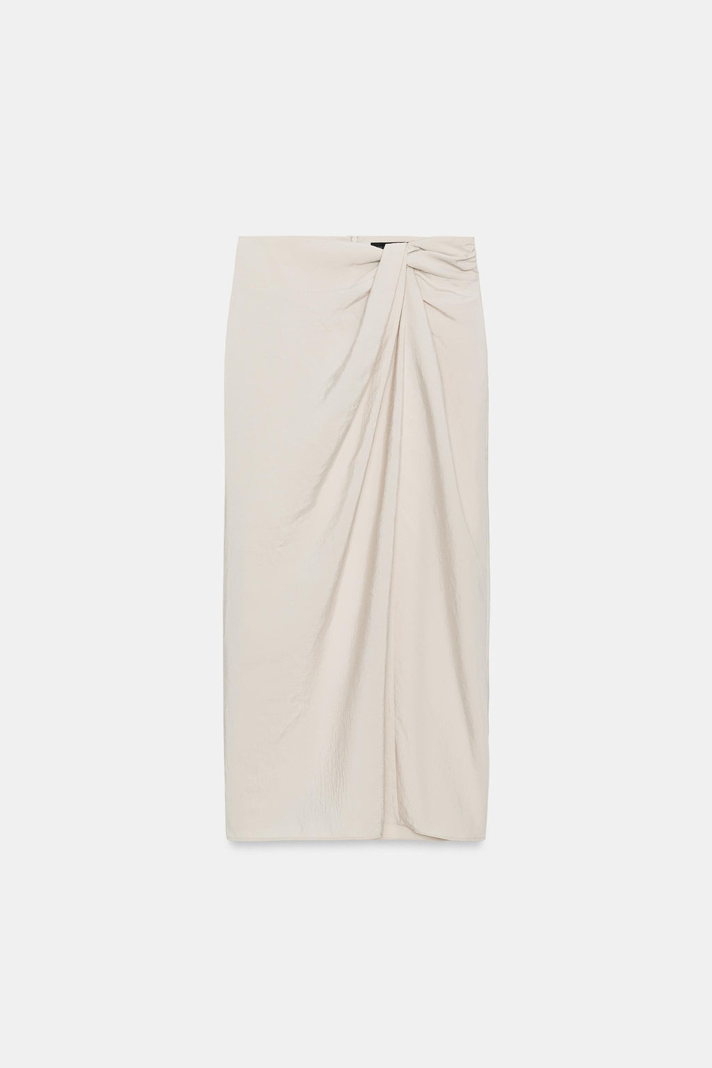 FALDA MIDI PAREO FRUNCES / Beige claro - Zara фото 7