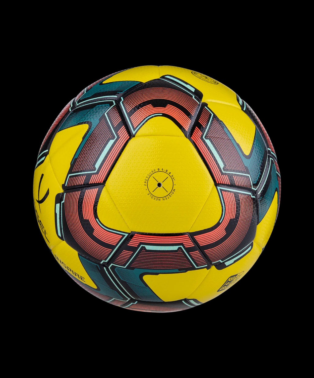 Мяч футзальный JOGEL Inspire №4, желтый/черный/красный  фото 4