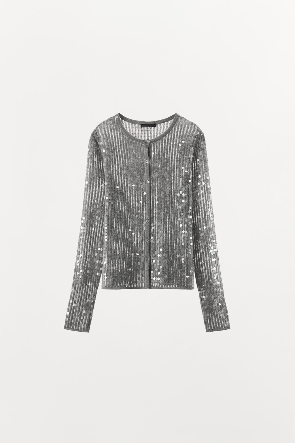 CHAQUETA PUNTO LENTEJUELAS / Gris vigor? - Zara фото 7