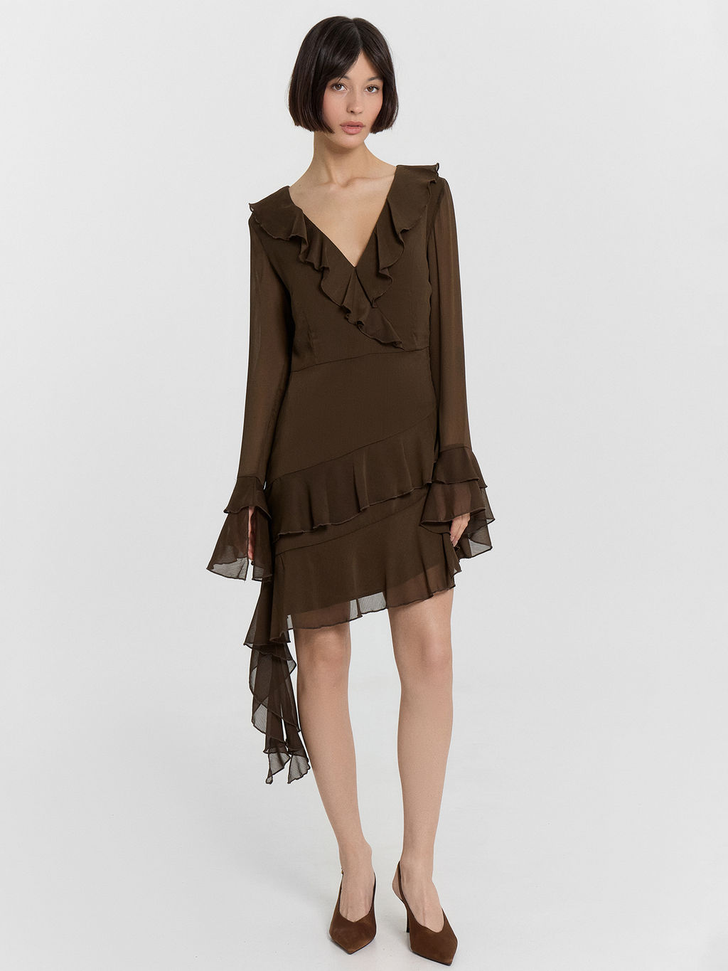 Платье женское коричневое