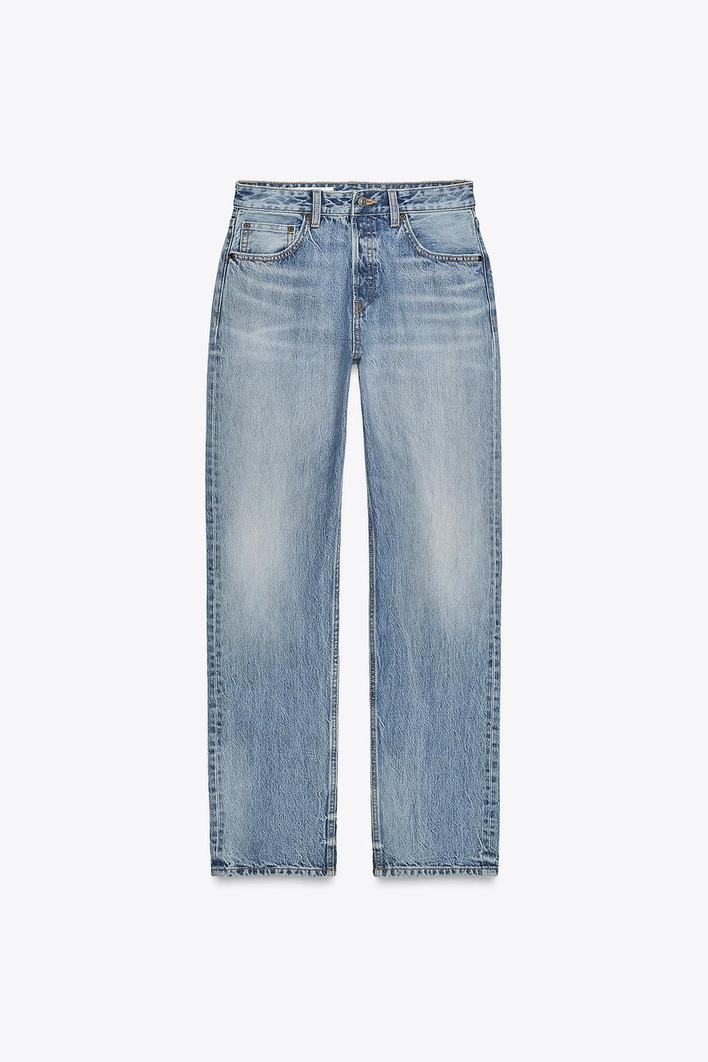 TRF STRAIGHT-LEG MID-RISE JEANS - Zara фото 17
