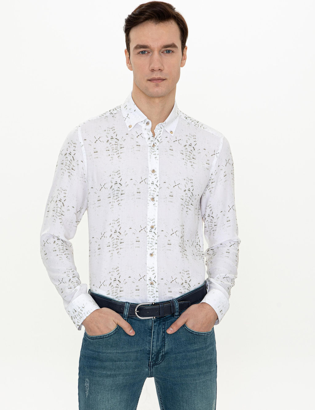 Haki Slim Fit Uzun Kollu G_mlek - Cacharel фото 3