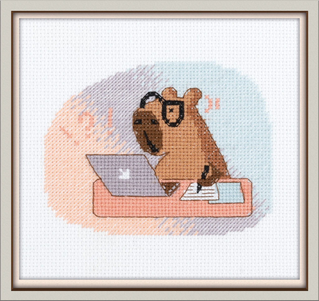 Klart набор для вышивания 12-068 Весь в работе 14.5 х 12 см  фото 3