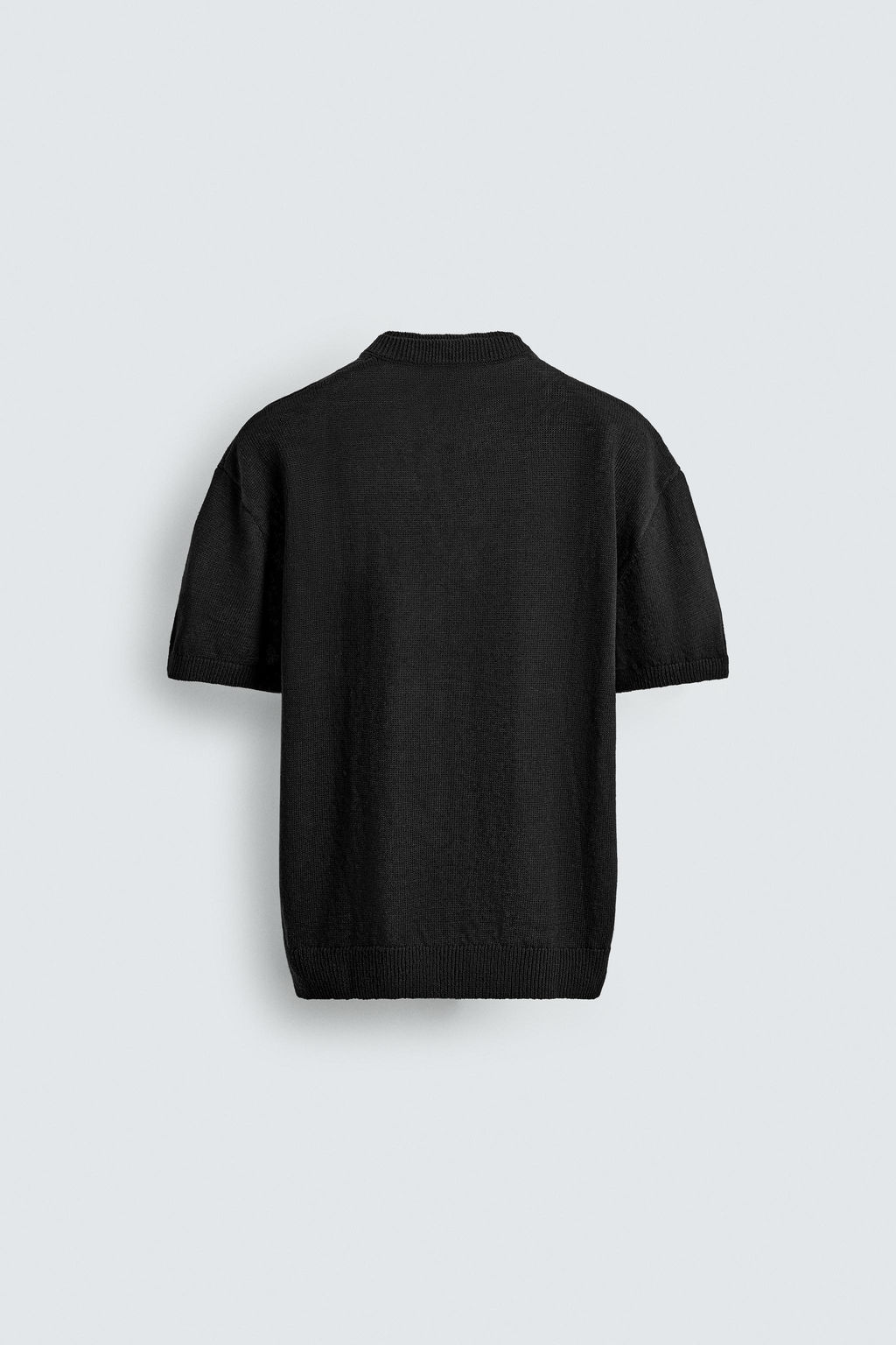 CAMISETA PUNTO ALGOD?N - LINO / Negro - Zara фото 8