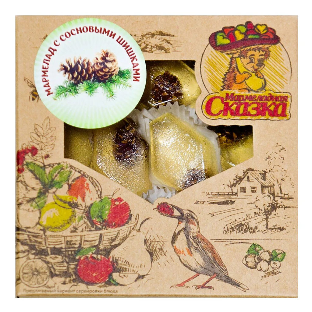 Мармелад желейный формовой "С сосновыми шишками" 200гр