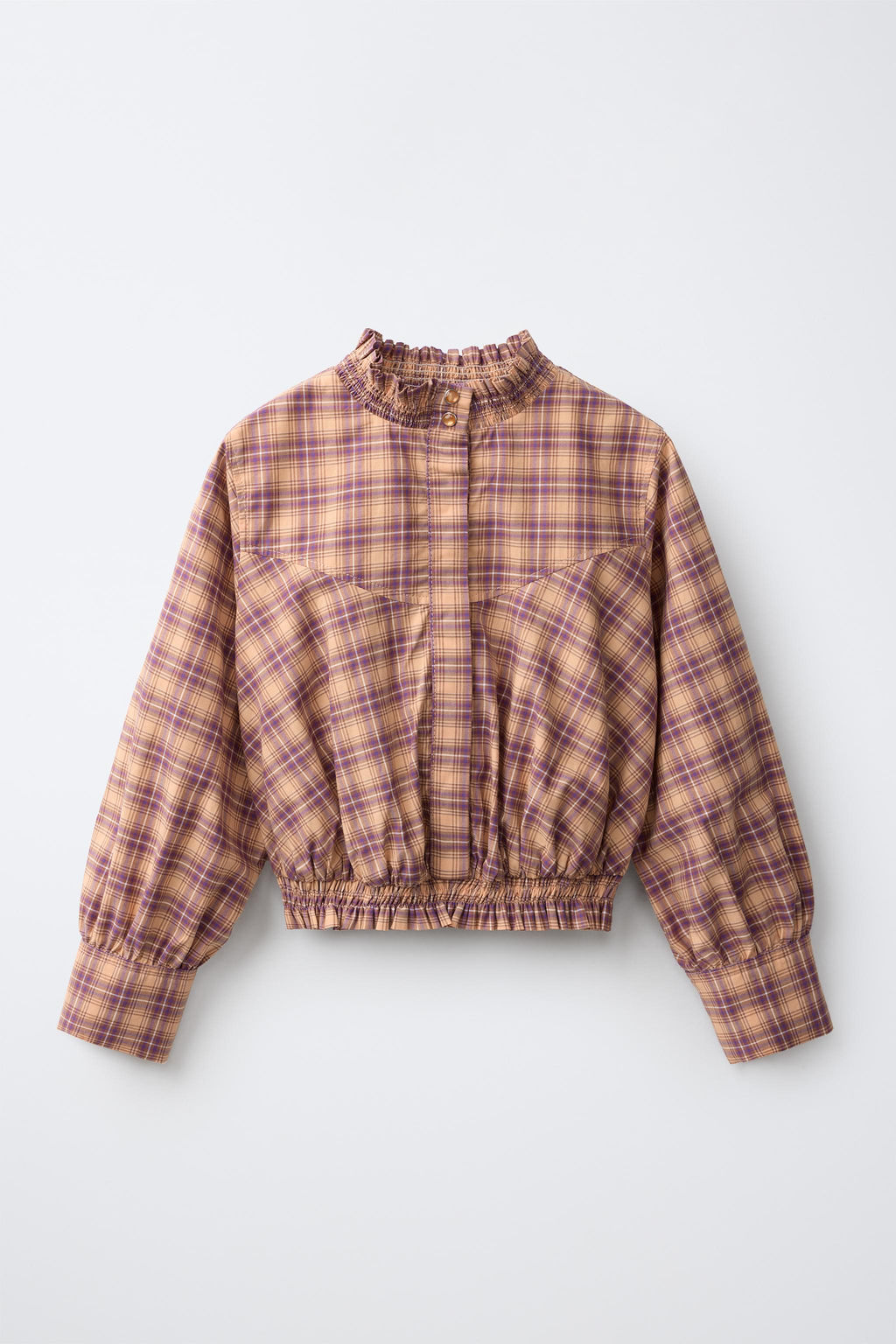 CAMISA CUELLO SUBIDO GOMAS / Naranja - Zara фото 3
