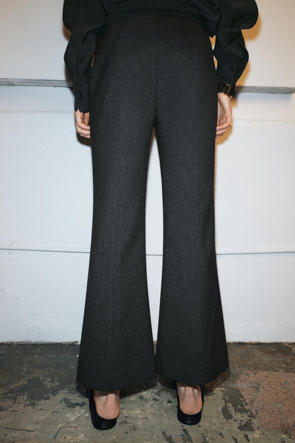 ZW COLLECTION CROPPED FLARE TROUSERS