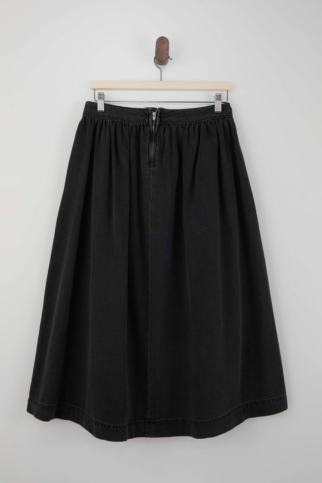 Antrasit DOKUMLU Pileli %100 Pamuk Volanl? Maxi Denim Etek TWOSS26ET00013 - Trendyolmilla фото 2