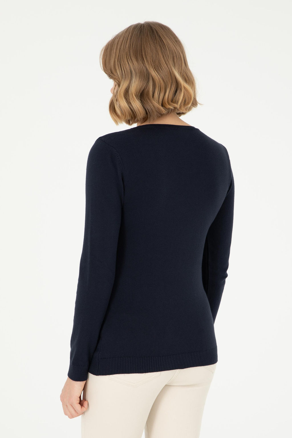 Женский темно-синий базовый свитер Неожиданная скидка в корзине - U.s. polo assn фото 5