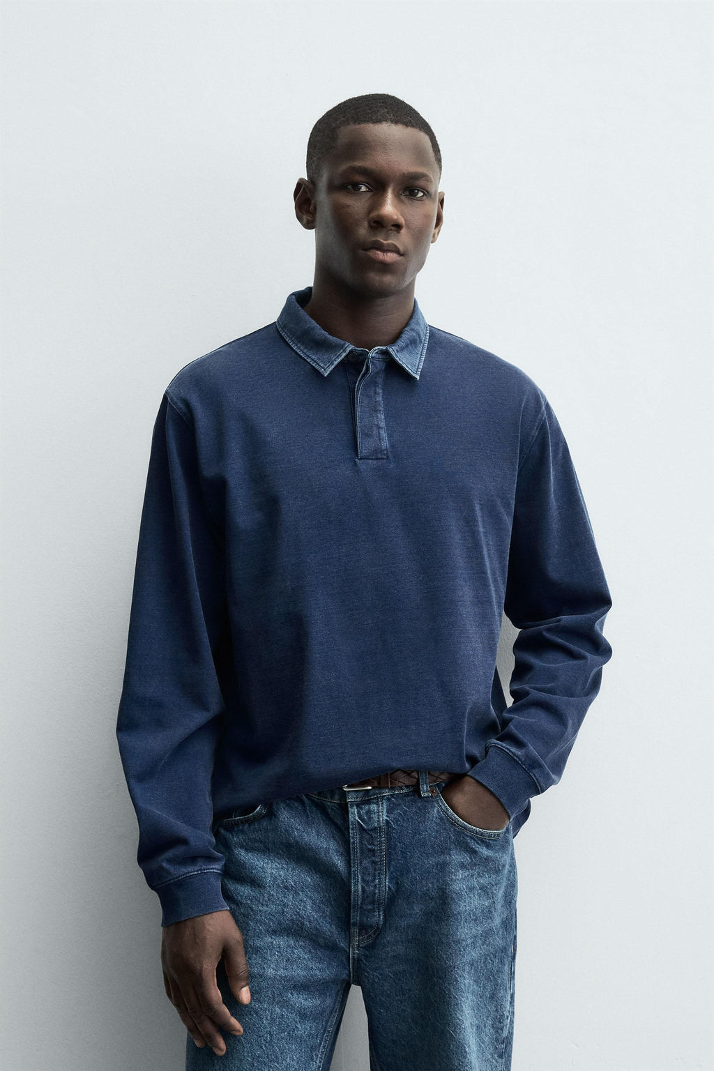 CONTRAST COLLAR POLO SWEATSHIRT - Zara фото 2