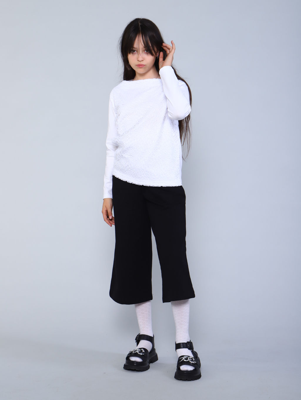 Лонгслив Брианна белый - Ладошки фото 6