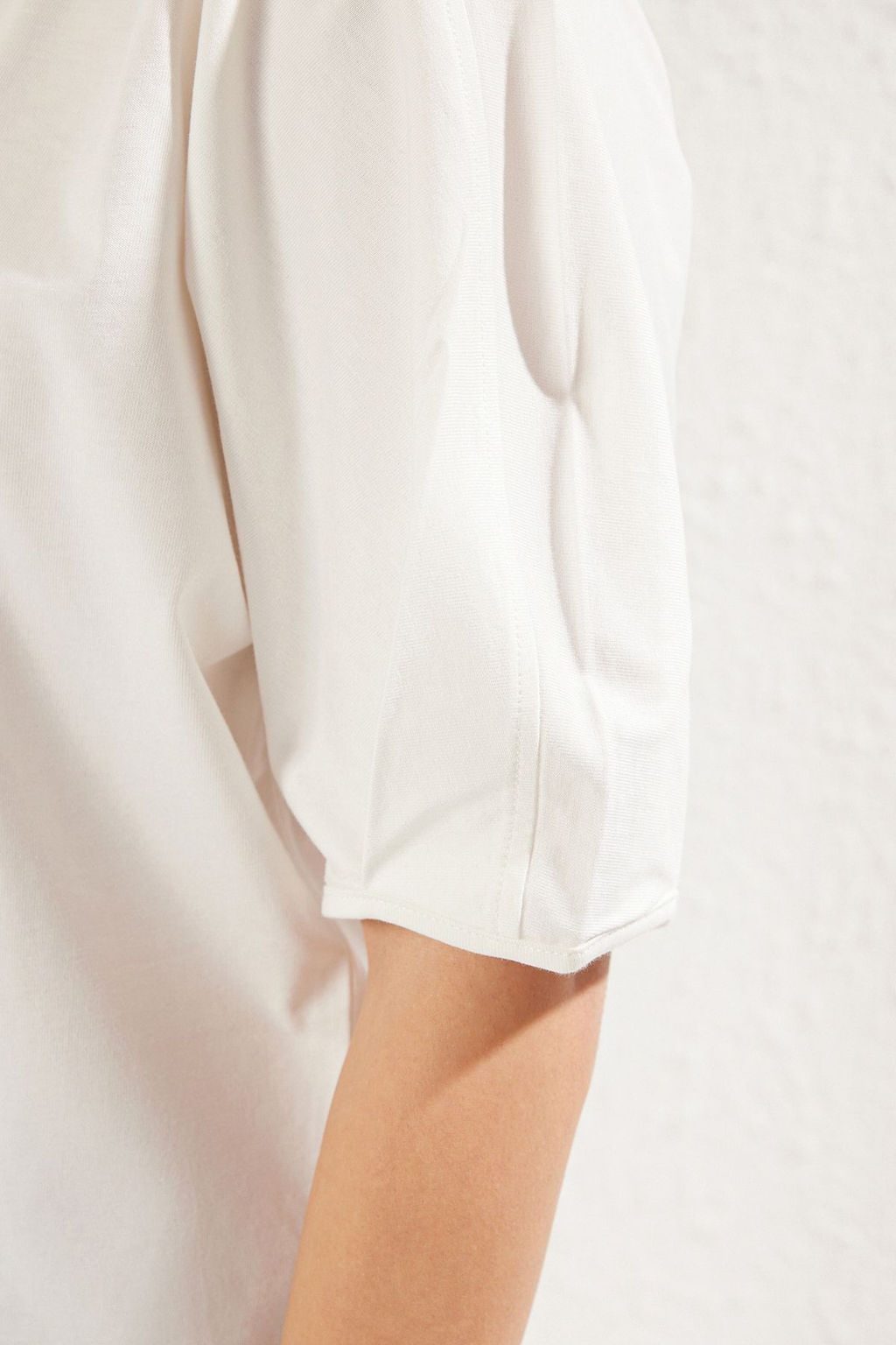 TRENDYOLMILLA Ac?k Sar? %100 Pamuk Balon Kol Oversize/Genis Kesim Orme T-Shirt TWOSS25TS00041  фото 4