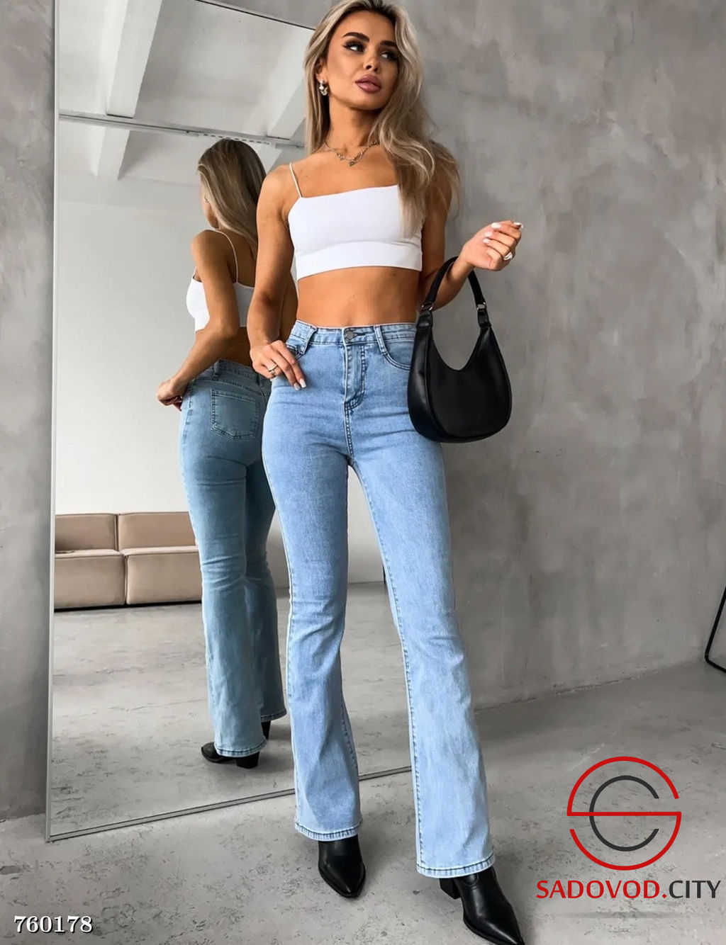 Джинсы клёш стрейч женские - Bruno фото 3