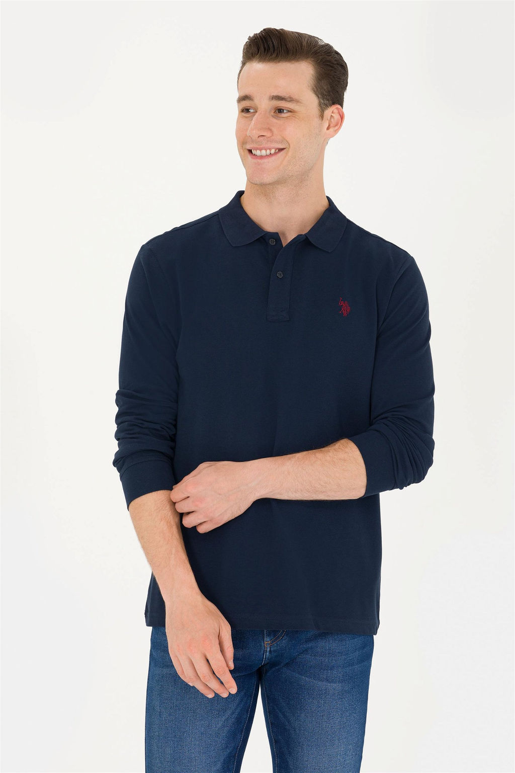 U. S. Polo Assn / Мужской темно-синий базовый свитшот - U.s. polo assn фото 3