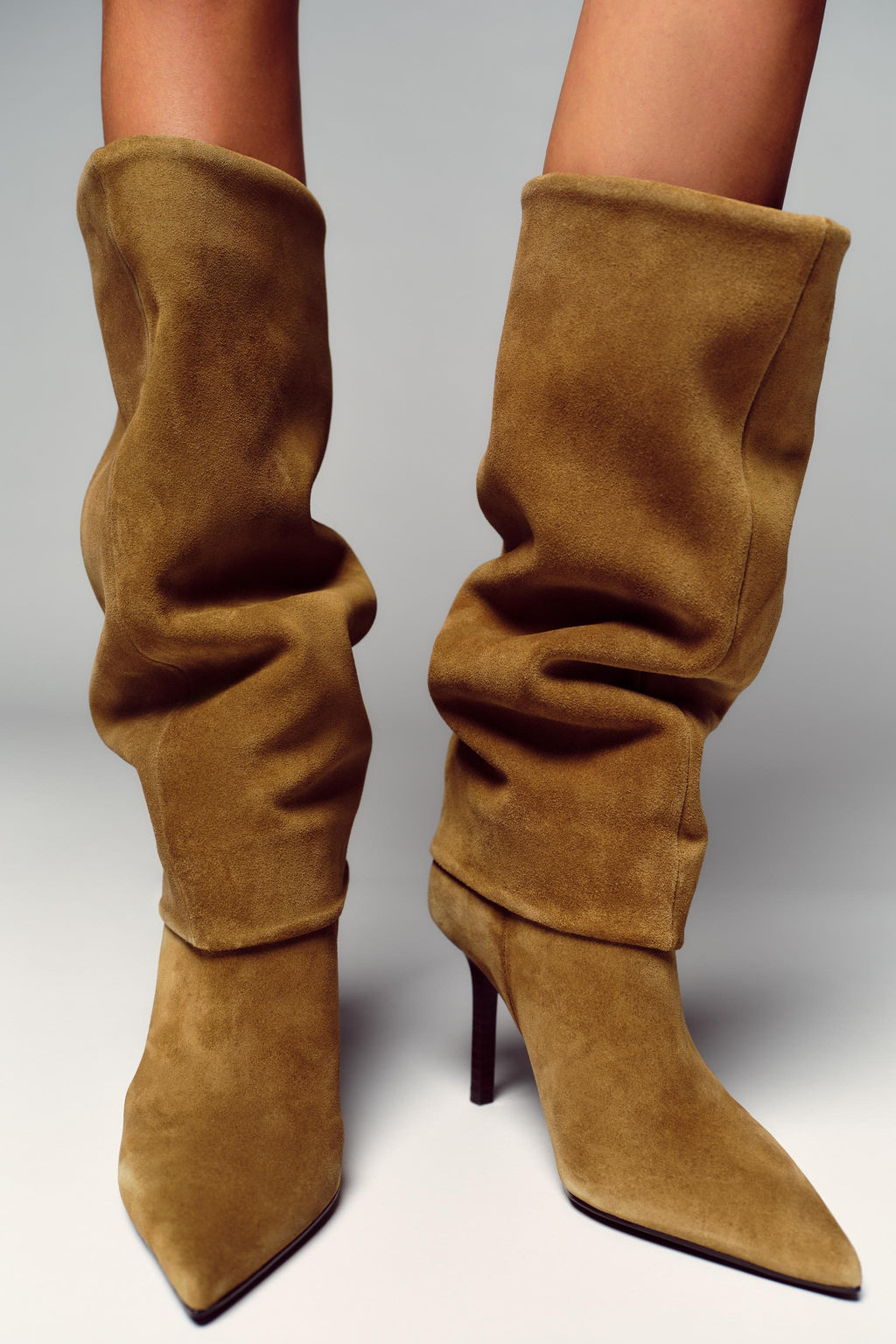 SPLIT SUEDE HEELED BOOTS - Zara фото 2