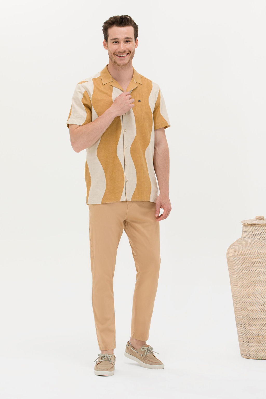 Erkek Carrot Fit Camel Kanvas Pantolon