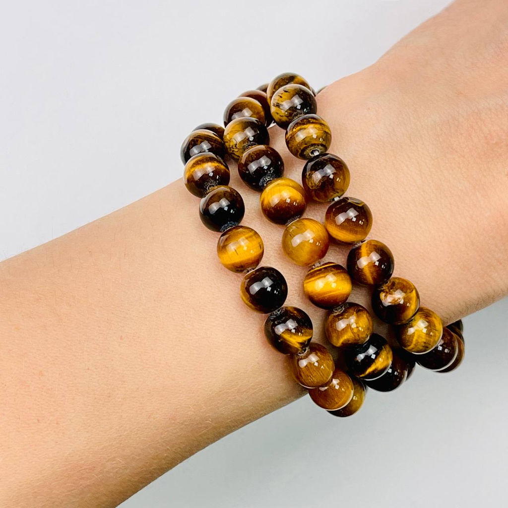 Бусины для украшений из Тигрового глаза (45 бусин) 39 см