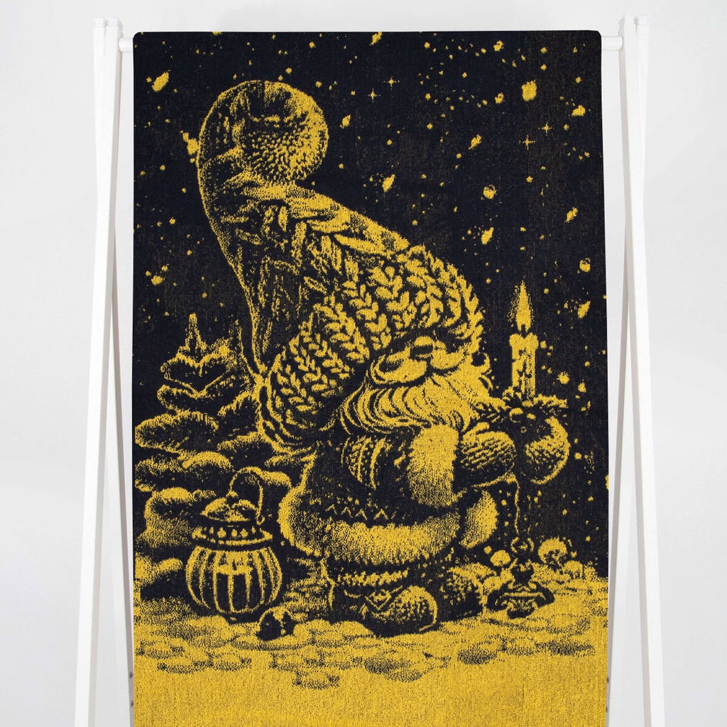 Полотенце махровое 6с102.413ж1 Рождественской ночью(т.желтый) 81х160см