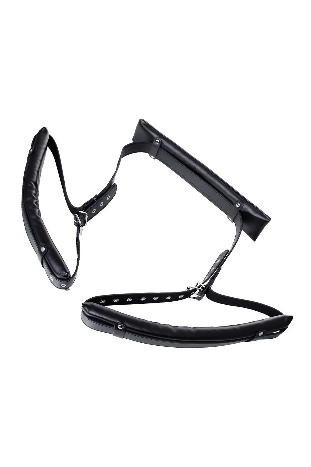 Стропа фиксирующая Anonymo, PU кожа, черная, 145 см - Toyfa фото 4