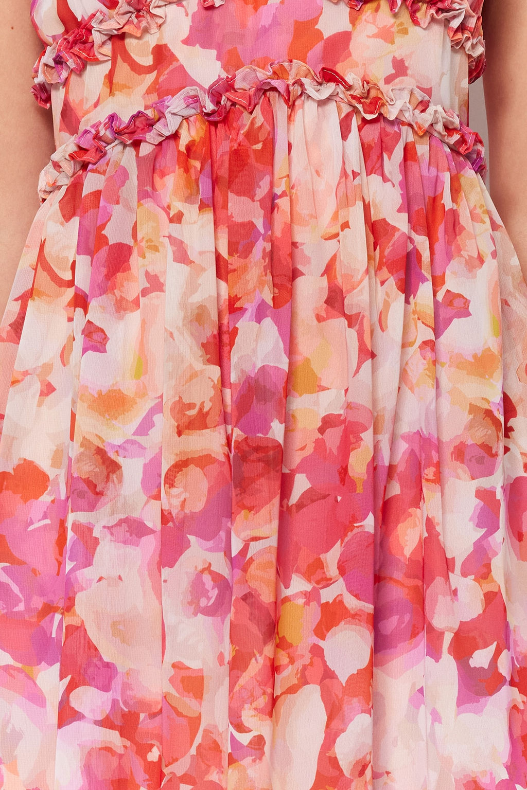 TRENDYOLMILLA Ekru Cicek Desenli A-Kesim F?rf?r Detayl? Astarl? Sifon Maxi Dokuma Elbise TWOSS23EL02013 фото 12